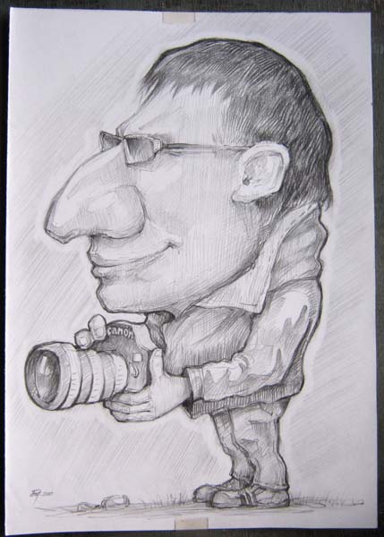 шарж карандашом фотографа на свадьбе шаржист Михаил Шабалин