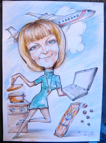 Девушка бизнесмен шаржист  Мишель