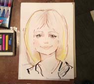  Шарж Снежаны цветными мелками от Мишеля
