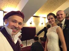 Шаржист Мишель на свадьбе у Руслана и Алеси
