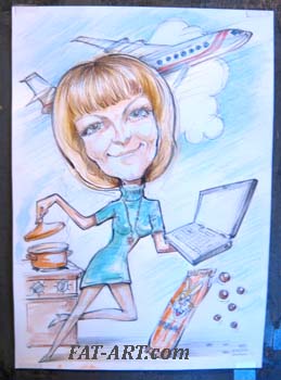 шарж девушки бизнесмена