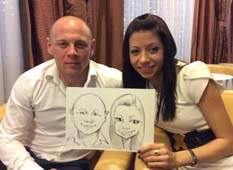 Максим и Вита получилили свой шарж на свадьбе