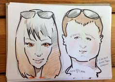 Графический набросок Саши и Кати фломастерами