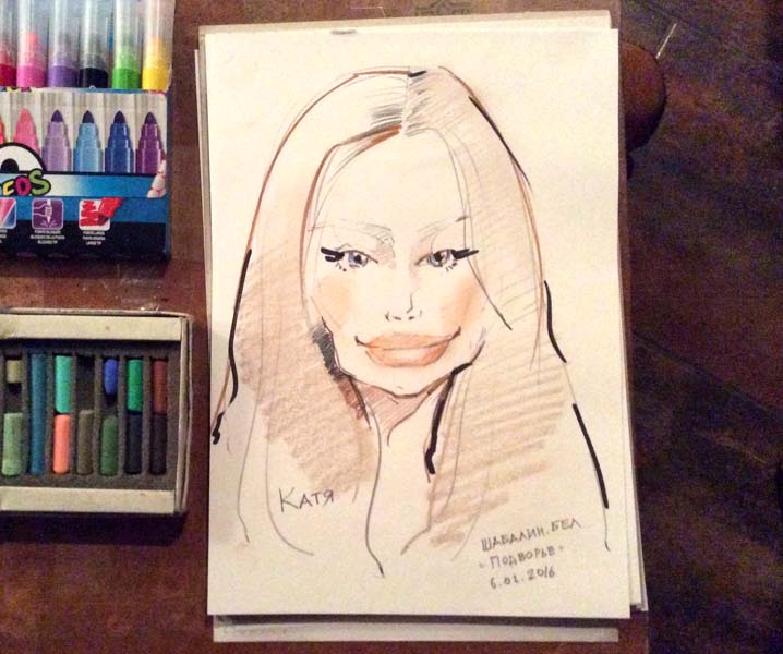 Рисунок пастелью Кати