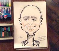 Шарж акварелью и маркером Юры